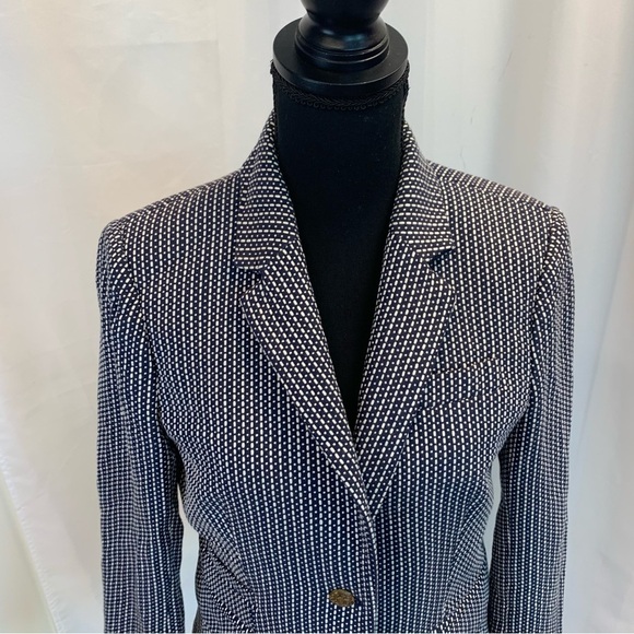 J. Crew navy white printed schoolboy blazer Sz 6 - Picture 4 of 14